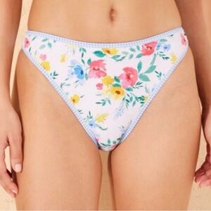 Wild Fable High Cut Swim Bottoms-White With Pastel Flowers, Size XL, NWOT